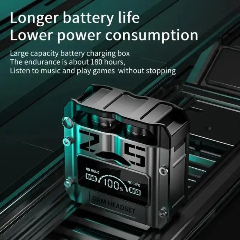 M25 Bluetooth 5.3 Wireless M25 Bluetooth– HiFi Sound, LED Battery Display, 40 Hours Backup, Noise Cancelling, Touch Control, Waterproof