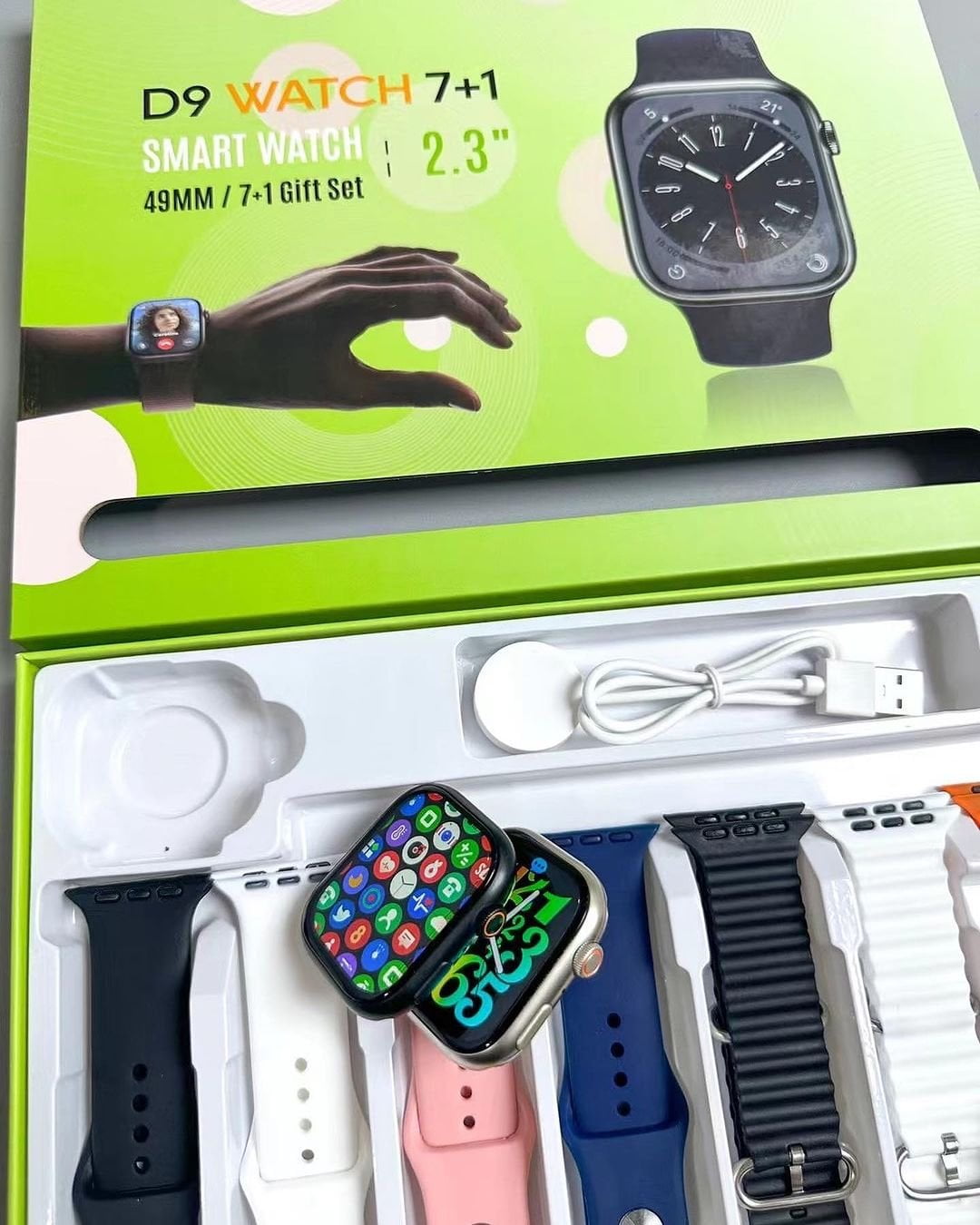 D9 Ultra Smart Watch Series 9 – 2.09" Display | Bluetooth Calling | 7 Straps | Fitness & Sports Smartwatch for Android & iPhone